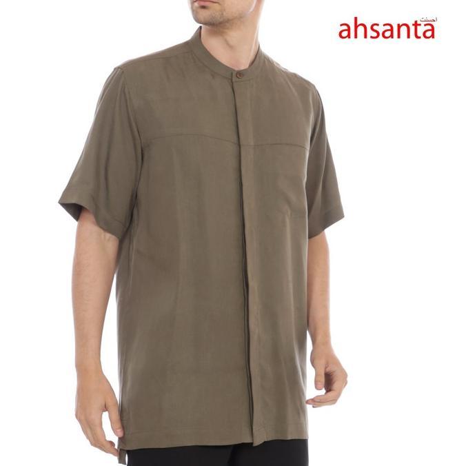 Gambar Terbaru Koko Kemeja Premium Ahsanta Simple Elegan Dark Olive Tencel - M dari Safira miss undefined Tokopedia