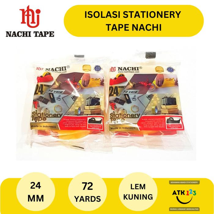 Gambar Isolasi Tape / Stationary Tape Nachi Dus 24 mm x 72 yards dari ATK123.Surabaya undefined Tokopedia