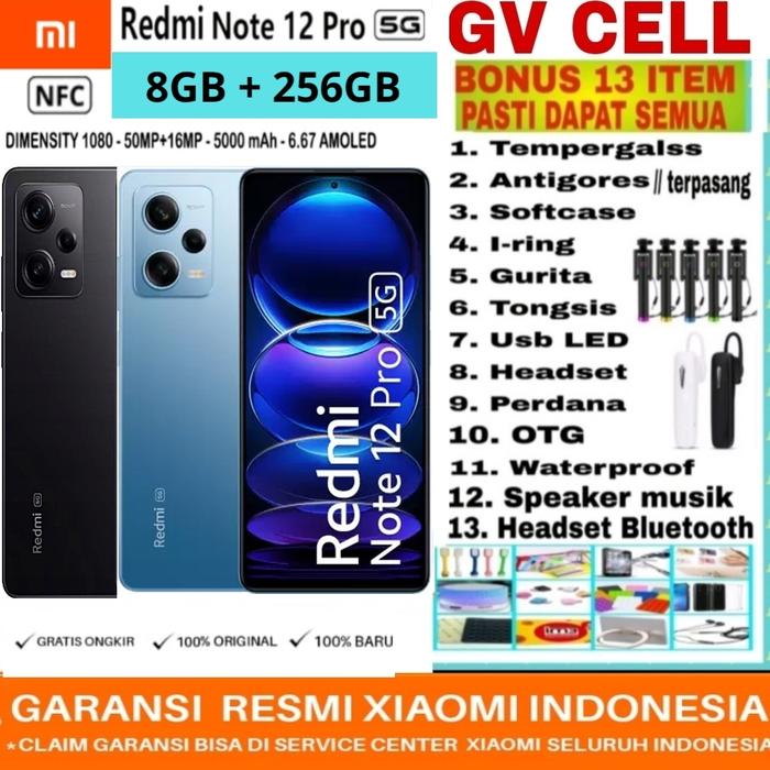 Gambar XIAOMI REDMI NOTE 12 PRO 5G 8/256GB RAM 8GB ROM 256GB GARANSI RESMI - NOTE 9 PRO 6/64, no bonus dari gv cell undefined Tokopedia