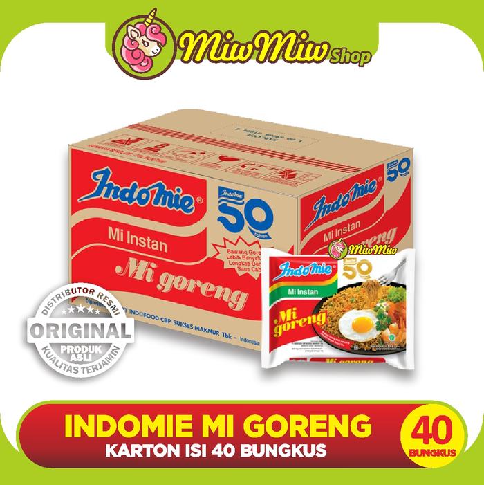 Gambar INDOMIE - Mie Instant / Mi Instan (Grosir) Karton/ Dus isi 40 Bungkus - MI GORENG dari MiwMiw Shop - Family Wellness undefined Tokopedia