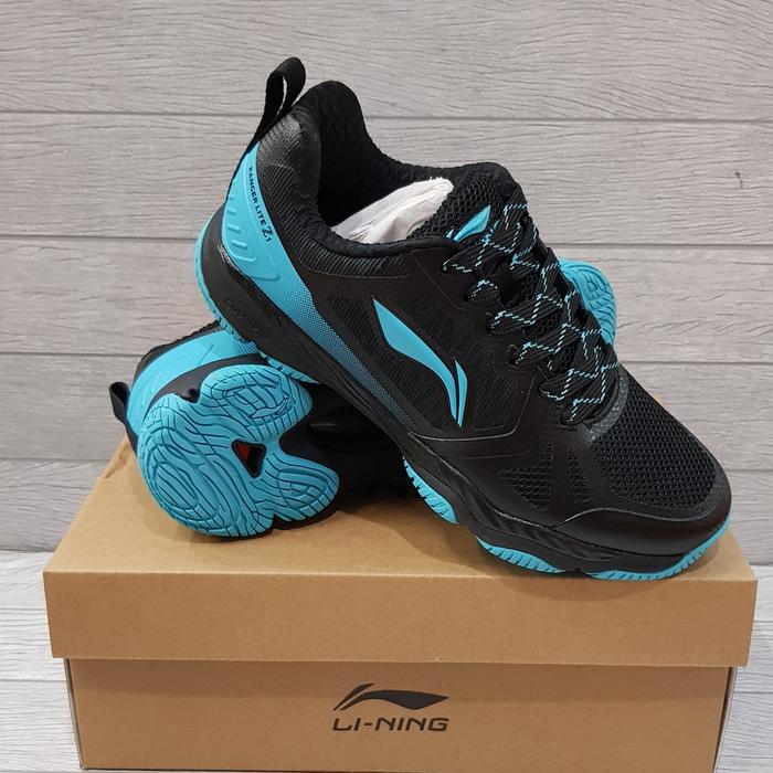 Sepatu Badminton Lining Li Ning Ranger Lite Z1 New Original Black  Turquoise, 39
