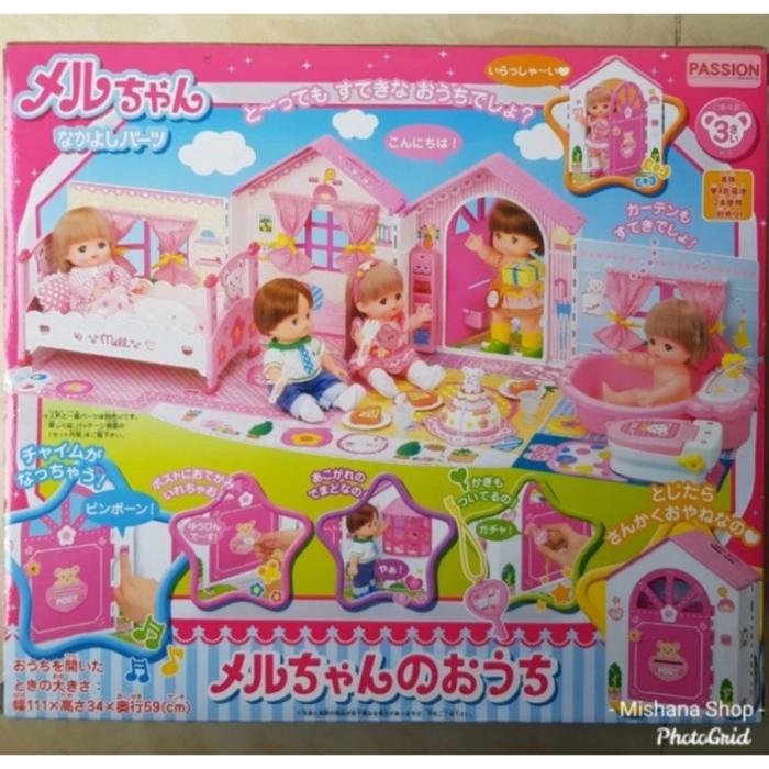 Gambar Rumah Boneka Portable Mell Chan Design Bear Doll - House Putih dari Mishana Shop undefined Tokopedia