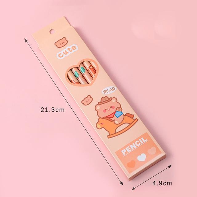 Gambar Pensil Cute Set 6pcs + Penghapus Pencil Alat Tulis Sekolah Anak Unik - Orange dari GangEnam Cell_NEW undefined Tokopedia