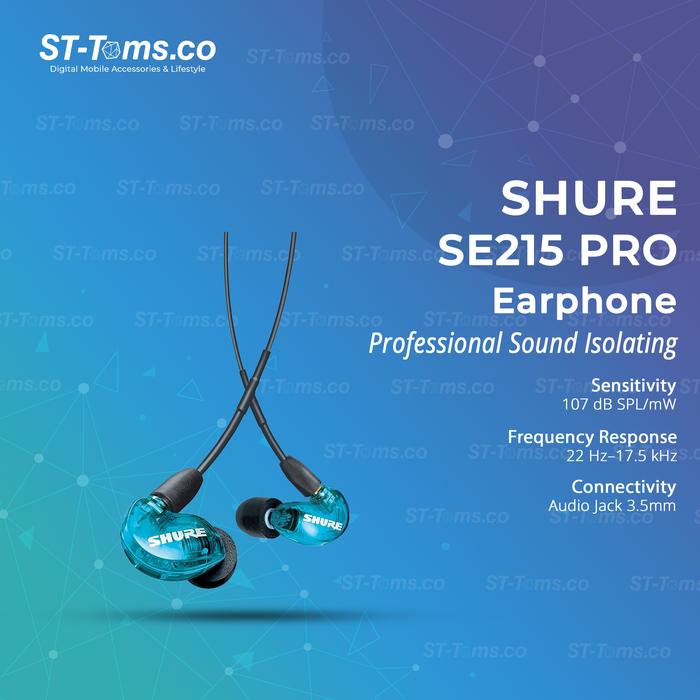 Gambar Shure SE215 Pro Sound Isolating Earphones Wired Earbuds - Purple - Blue dari ST-Toms.co Kota Administrasi Jakarta Utara Tokopedia