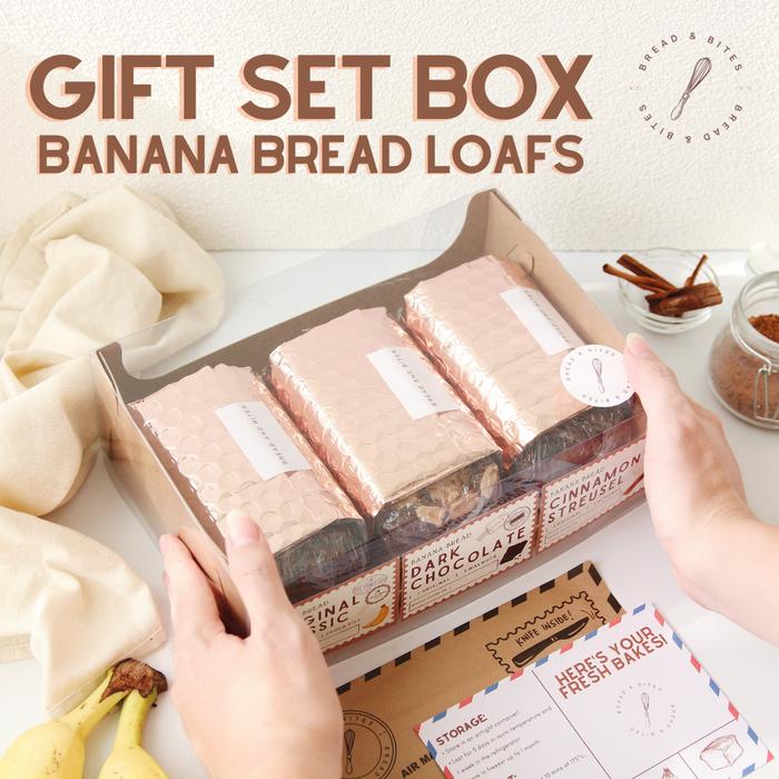 Gambar GIFT SET of 3 Banana Breads (FREE Box, Ribbon, Card!) dari BREAD & BITES undefined Tokopedia