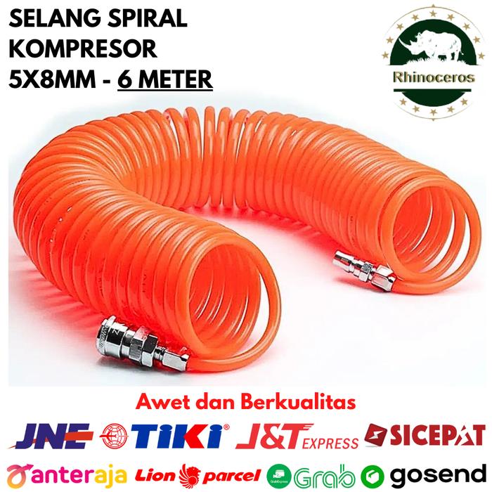 Gambar Selang Angin Spiral Kompresor Selang Recoil Hose 5x8 MM - 6 METER, EVA dari RhinocerosIndonesia undefined Tokopedia