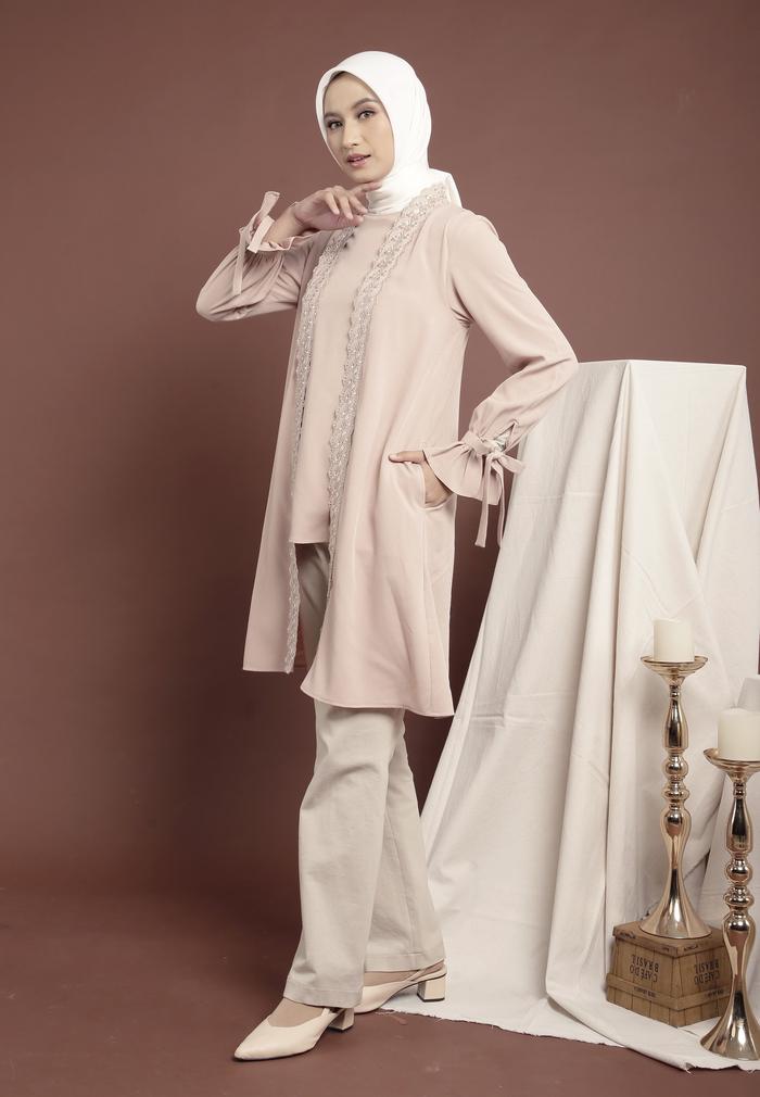 Gambar Zoya Kainuna Tunic - Tunik  Polos Wanita Wudhu Friendly - Bahan Dobby - Peach, S dari Zoya undefined Tokopedia