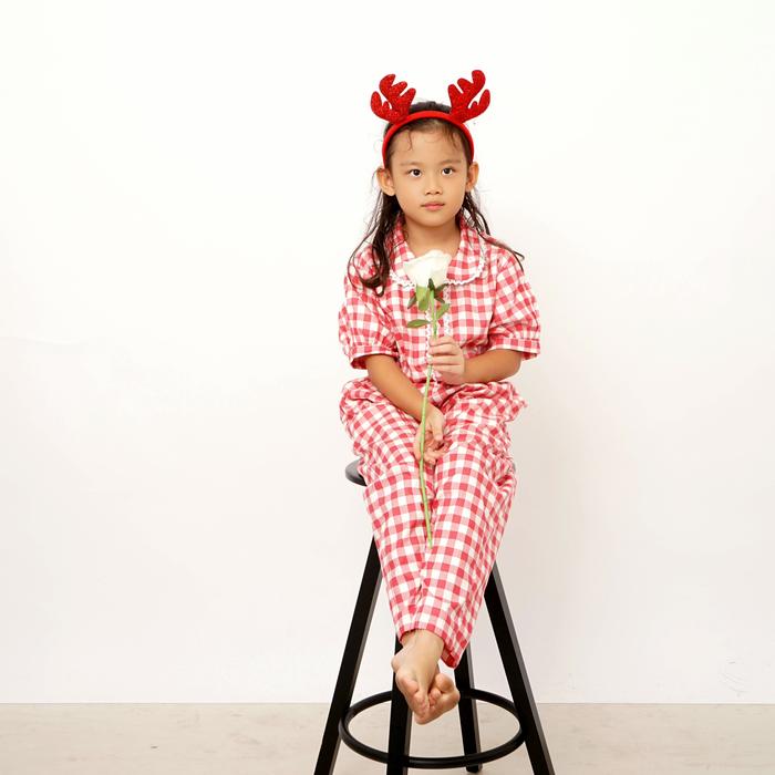 Gambar Merry Long Set LITTLE BLOOM Setelan/Baju Tidur/Piyama Anak - Merry Red, XL dari Little Bloom Shop undefined Tokopedia