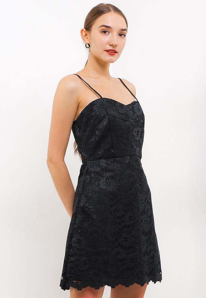 Gambar LLACES Clothing - Dress Wanita - Lace A Line Dress - Black - S dari LLACES Clothing undefined Tokopedia
