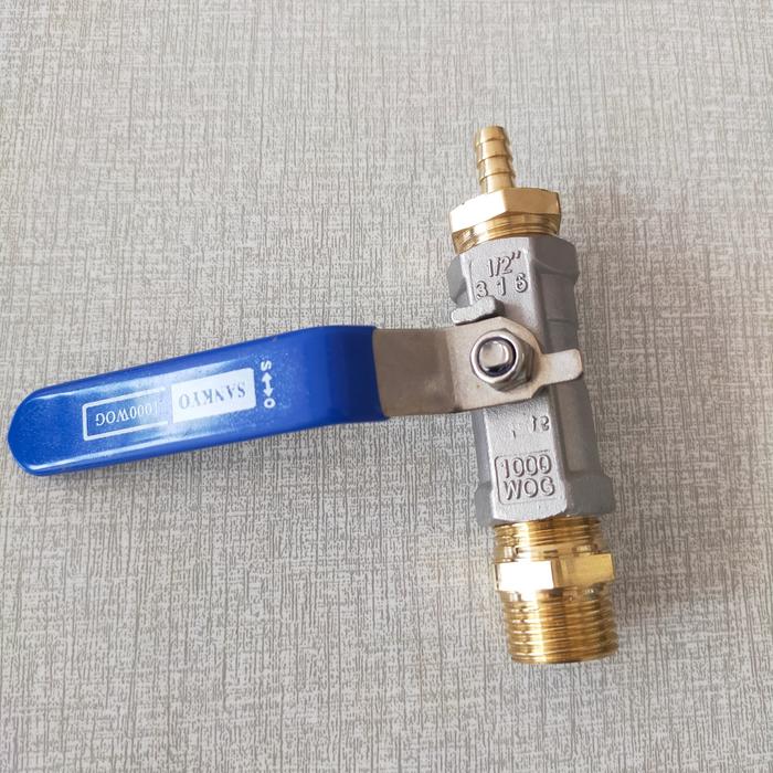 Gambar kran biru boiler setrika uap 1/2" dan 3/8" - sambungan dari Jahit Sukses undefined Tokopedia