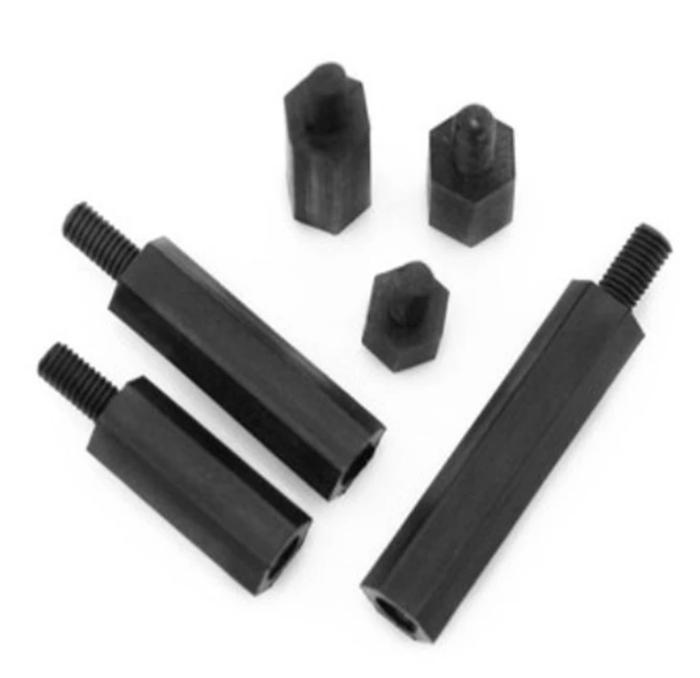 Gambar Spacer Nylon M3x6+6 Plastik Penyangga Dudukan PCB 6mm 6 mm 0.6cm M3 - Hitam dari Aisyah Arduino Jakarta undefined Tokopedia