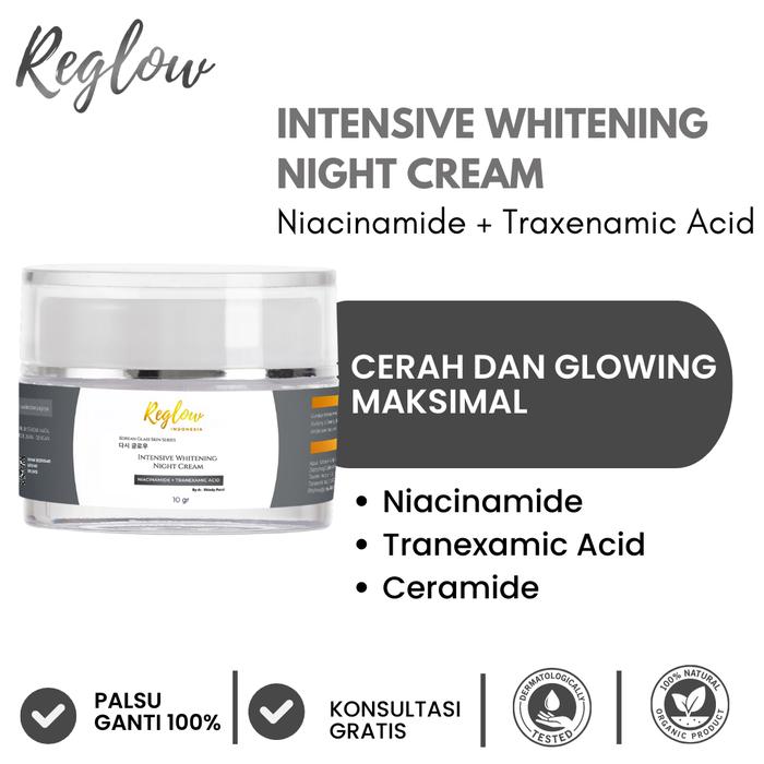 Gambar Reglow Skincare Original - Night Cream Pemutih Wajah - Mosturizer dari Reglow Store.id undefined Tokopedia