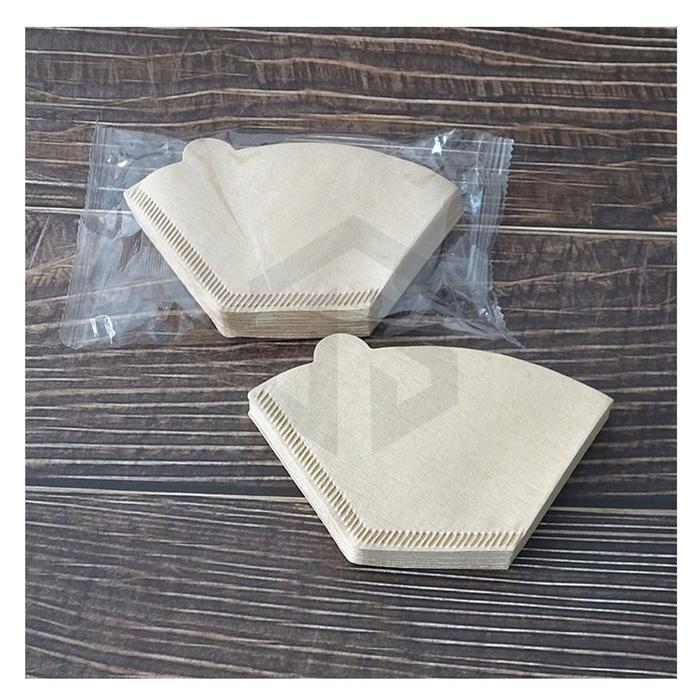 Gambar V60 PAPER FILTER 02 BLEACHED 4 CUPS CONE KERTAS FILTER KOPI POUR OVER - FLAT COKLAT, 40pcs dari jayaartatistorejakarta undefined Tokopedia