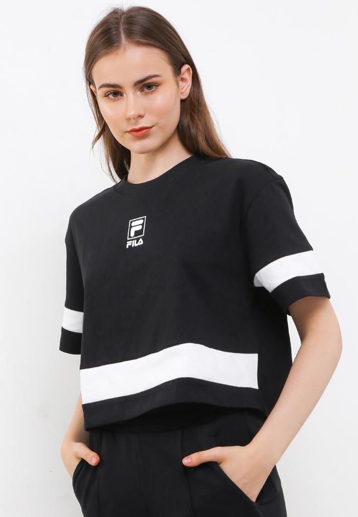 Gambar FILA Kaos Crop Top Wanita Bernie - Black - S dari FILA Official Store undefined Tokopedia
