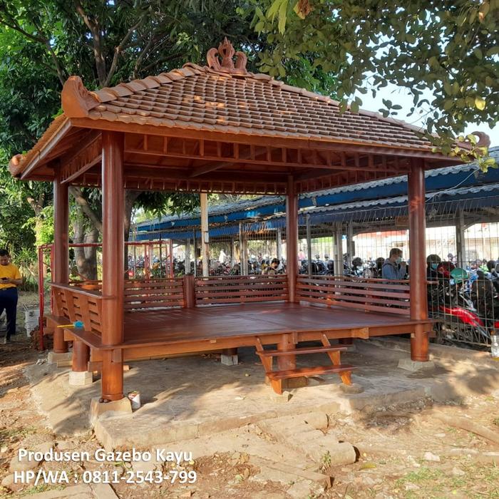 Gambar Gazebo Kayu Kelapa Minimalis 2x3 Meter, Saung Gasebo Taman Rumah - 3x4 meter dari Rumah Kayu Minimalis undefined Tokopedia
