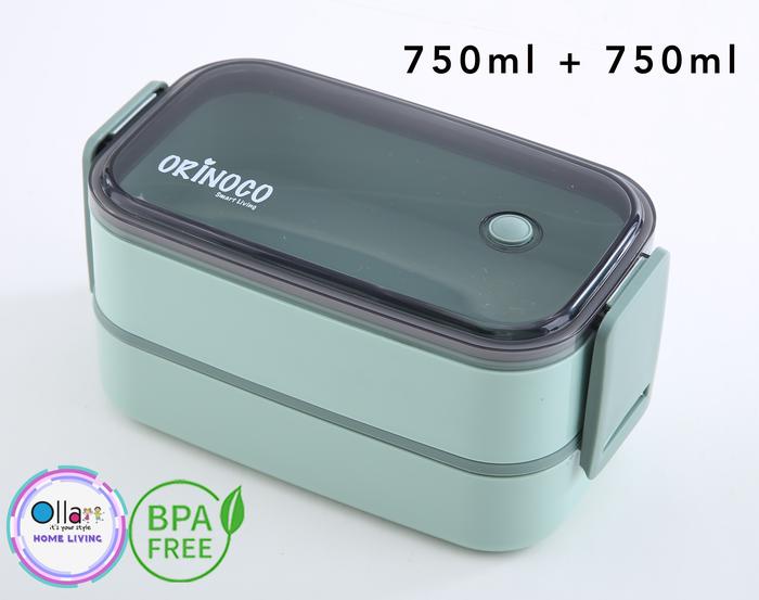 Gambar Lunchbox Double-Layer Ukuran Besar 1500 ML Kotak Makan Ala Jepang 2 Susun - OR 301 - LIGHT GREEN dari Ollahomeliving undefined Tokopedia