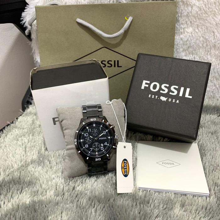 Jual Jam Tangan Pria FOSSIL Chronograph Black 100% Original Kota