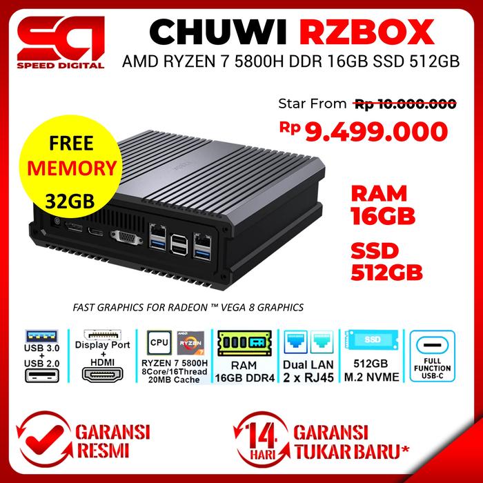 CHUWI RZBOX Ryzen7 5800H 512GB 16GB 中古 Mini PC CHUWI RZBOX Ryzen