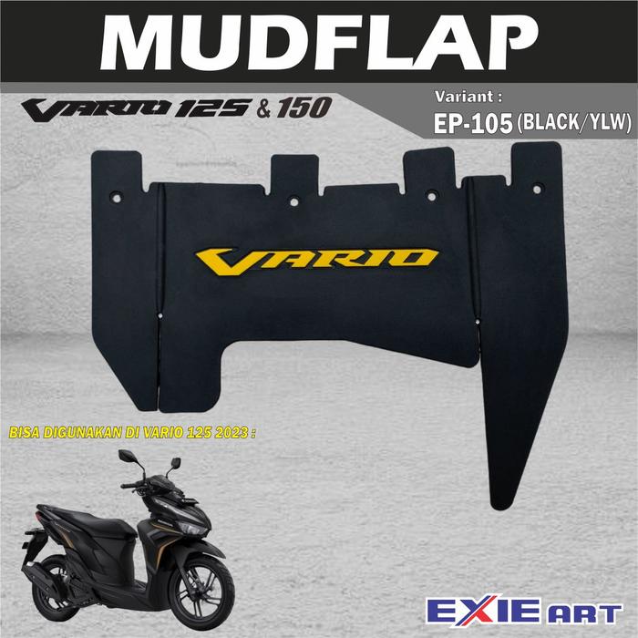 Gambar Mudflap Honda Vario OLD & NEW - Vario 125 New 2023 Penahan Lumpur Karet Motor Exie Art Premium Rubber Quality - BLACK-YELLOW dari EXIE ART RACING undefined Tokopedia