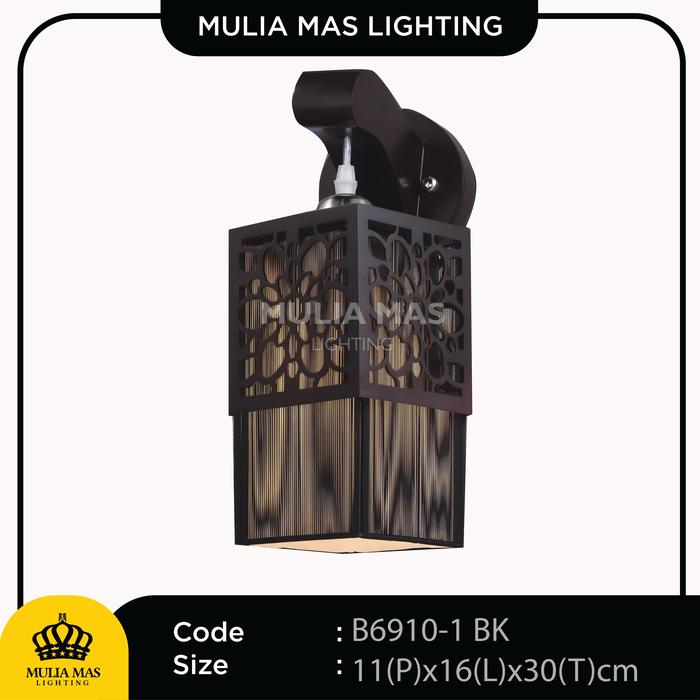 Gambar Lampu Dinding Model Lampion Minimalis Ruang Makan B6910 - Muliamas - SCW-B6910-1 BK dari Mulia Mas Lighting_NEW undefined Tokopedia