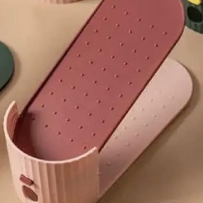 Gambar Shoe Rack Space Saver Home Organizer Rak Sepatu Adjustable Variation - Maroon Red&pink dari SM Tactical undefined Tokopedia