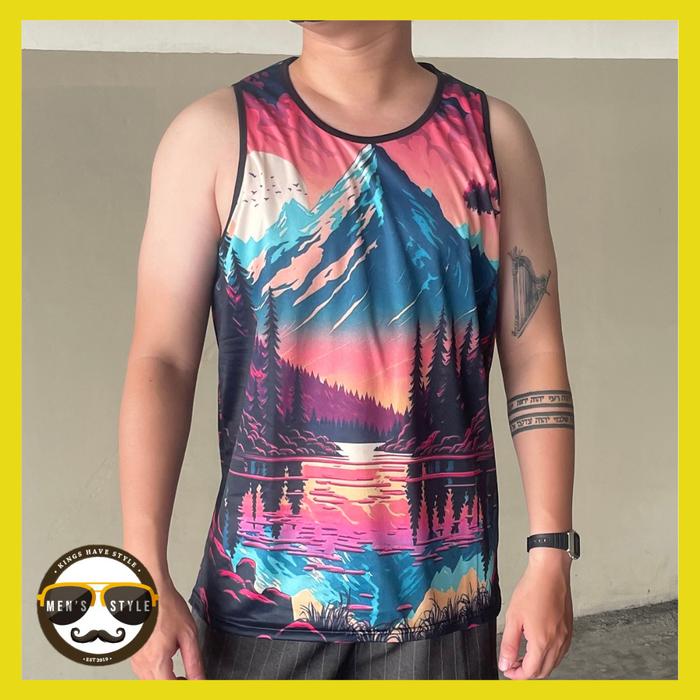Gambar Baju Singlet Tanktop Printing Pria Wanita Import Bangkok Surfing Beach - NO 2, L dari Men's Style Kings undefined Tokopedia