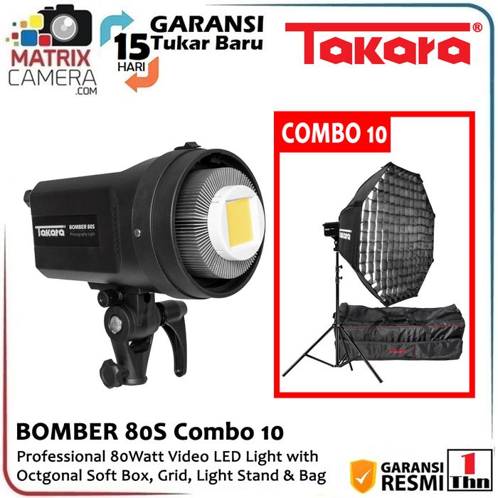 Gambar Takara BOMBER 80S Professional 80W Video LED Light - COMBO 10 dari Matrix Camera_NEW undefined Tokopedia