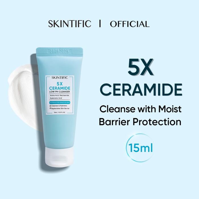 Gambar SKINTIFIC 5X Ceramide Low pH Cleanser Facial Face Wash - 15 ml  dari GUDANG SKINCARE SBY undefined Tokopedia