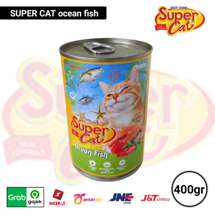 Gambar supercat kaleng 400gr Adult & Kitten super cat wet food - OCEAN FISH dari Kawaii Pets undefined Tokopedia