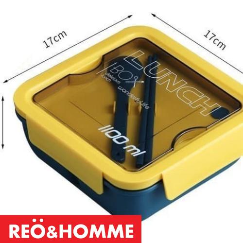 Gambar lunch box 2 sekat 1100ml kotak makan leakproof OR-228 Reo&Homme - yellow dari Reo & Homme Living undefined Tokopedia