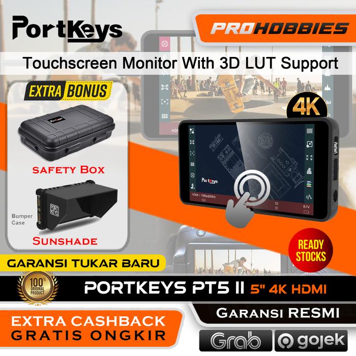 Monitor Portatile Portkeys PT5 II 5'' 4K HDMI – Touchscreen Con Supporto 3D LUT, Luminosità 500nit, Ingresso/Uscita 4K - 2