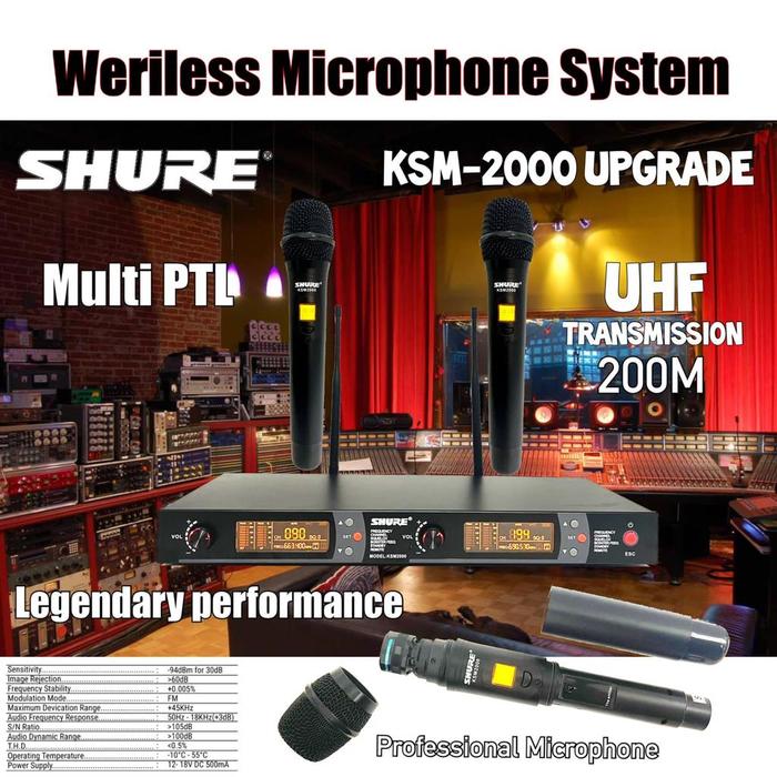 Gambar Microphone wireless shure ksm 2000 grade A dari GEMBIRA ELECTRONIK undefined Tokopedia