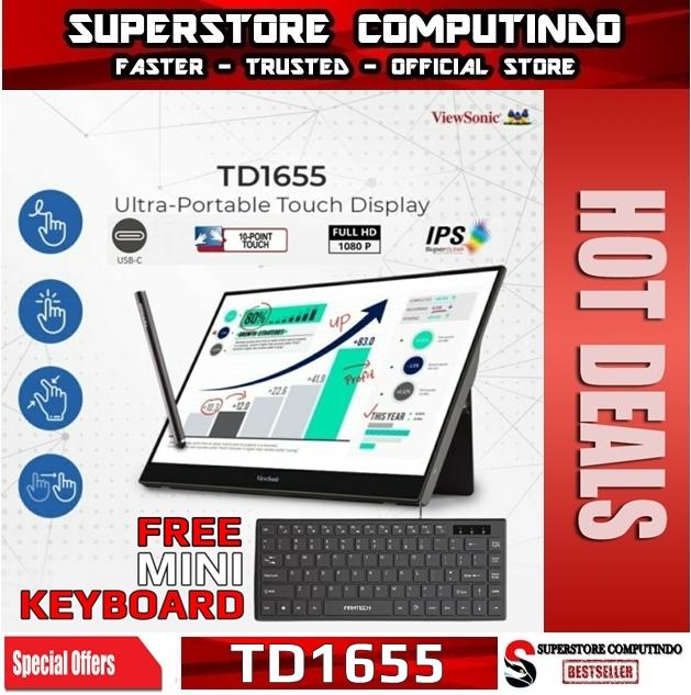Gambar Monitor LED Portable Viewsonic TD1655 15.6" IPS Touch USB-C Mini HDMI dari SuperstoreComputindo undefined Tokopedia