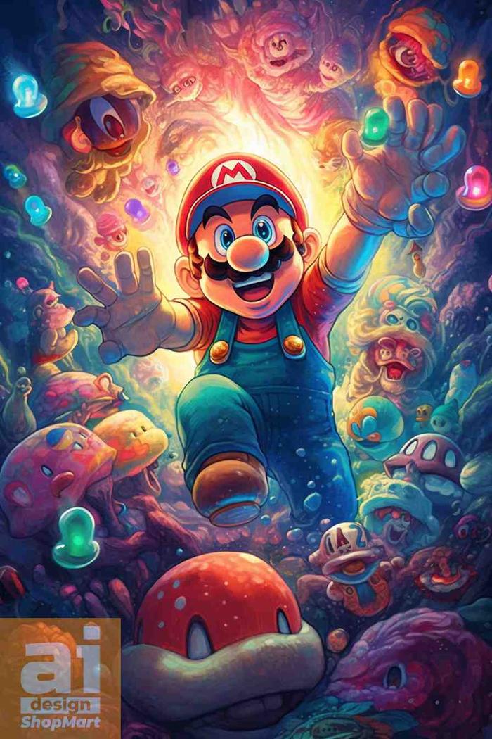 Gambar Design AI Generated Hi-Res - Mario Bros 02 - PIC454 dari AI Design Shop Mart undefined Tokopedia