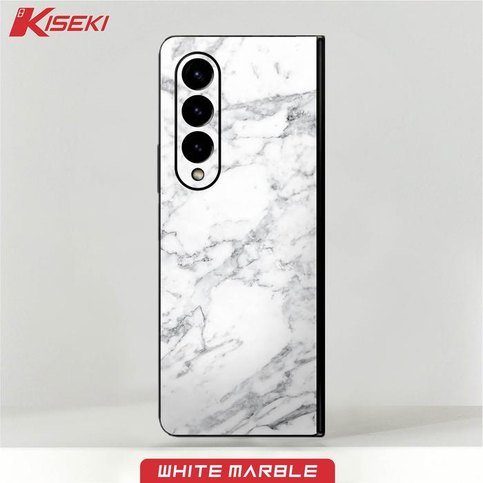 Gambar Kiseki Skin Samsung Z fold 3 on Back Case Carbon Leather Custom dll - white marble dari Kiseki Skin undefined Tokopedia