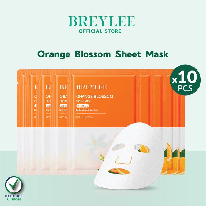 Gambar BREYLEE Sheet Mask Vitamin C - Mencerahkan Kulit Wajah (10pcs) dari BREYLEE.ID undefined Tokopedia