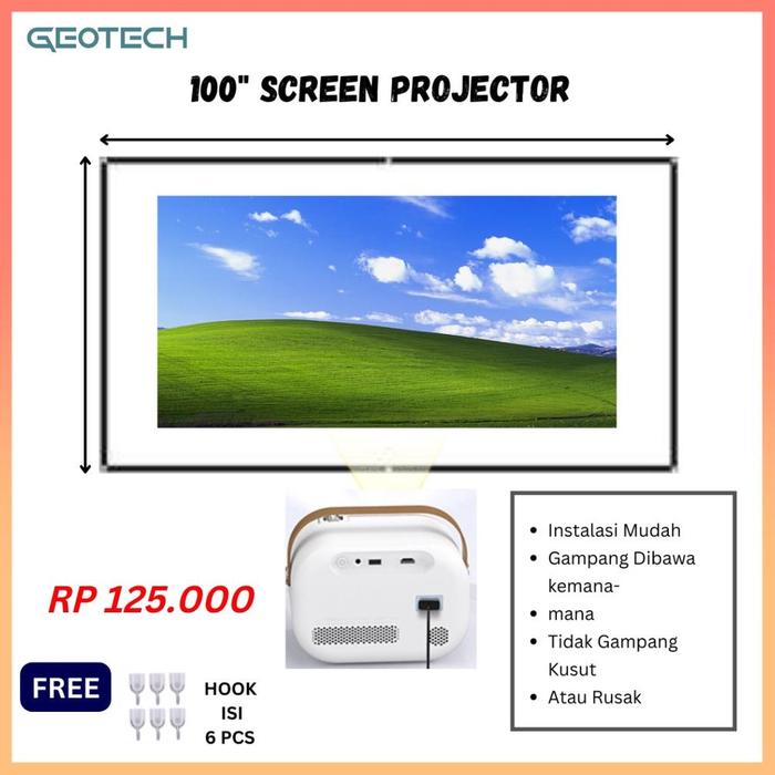 Gambar Layar Proyektor Screen Proyektor Portable Kain Layar Projector - Putih, 100 dari SUNRACE 405 undefined Tokopedia