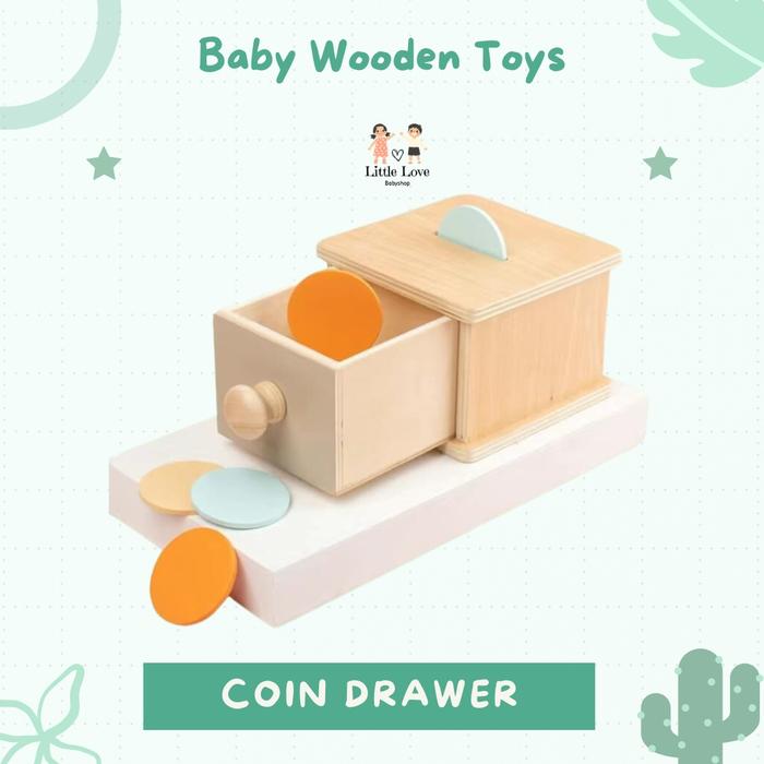 Gambar MONTESSORI WOODEN TOYS - MAINAN EDUKASI KAYU MONTESSORI BAYI - Coin Drawer dari littlelovecorp undefined Tokopedia