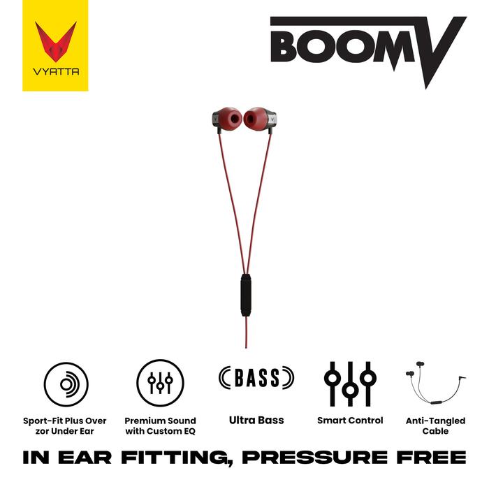Gambar VYATTA BOOM V Earphone / Headset / Handsfree - Ultra Bass - FS - Optimus Red dari VYATTA Indonesia undefined Tokopedia