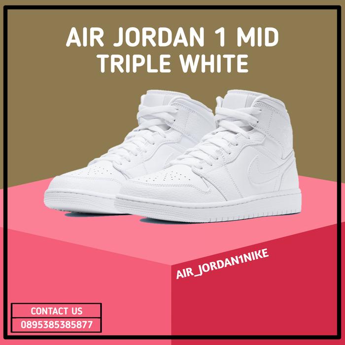 Sepatu Nike Air Jordan Mid Triple White 100% Authentic GS di Kick  Authentic Group Tokopedia