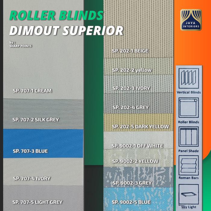 Gambar Roller Blind Dimout Standard 80% Black Out 100% Premium - DIMOUT STD dari JAVA INTERIOR undefined Tokopedia