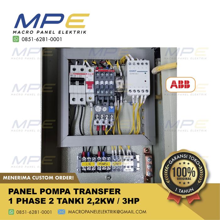 Gambar Panel Pompa Transfer 1 Phase 2 Tanki 2,2kW 3HP Otomatis Submersible - ABB dari MACRO PANEL ELEKTRIK undefined Tokopedia