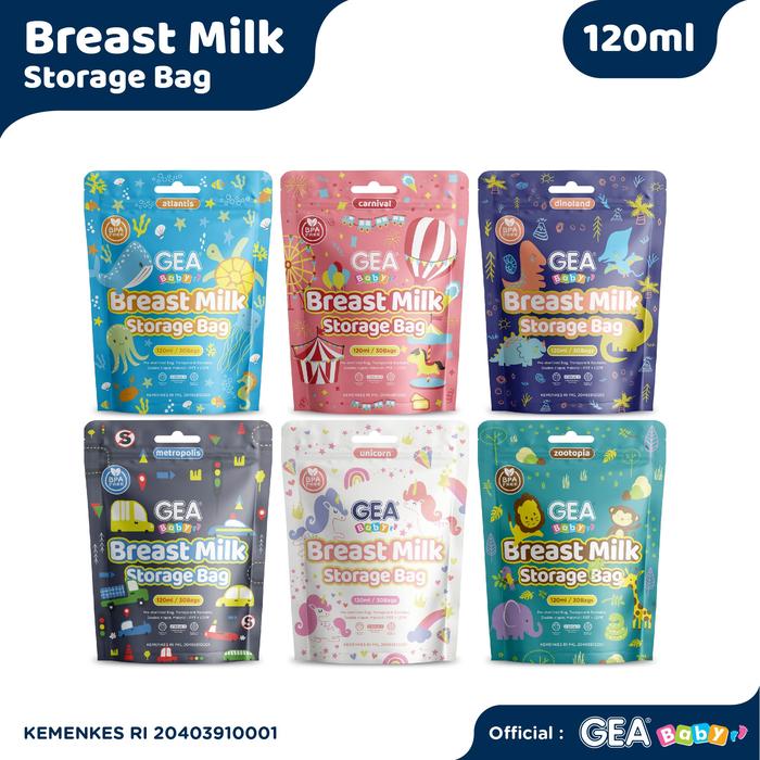 Gambar GEABABY Storage Bag 120ml Pattern Edition - pouch, atlantis dari GEA Baby Indonesia undefined Tokopedia