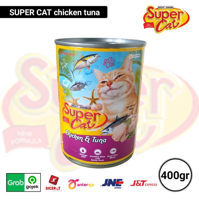 Gambar Makanan Kucing Kaleng Super Cat 400gr Murah. - CHICKEN TUNA dari Fancy Petshop Lengkap undefined Tokopedia