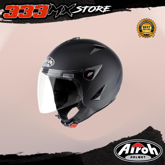 Jual HELM AIROH JT COLOR BLACK MATT HELM HALF FACE AIROH JT