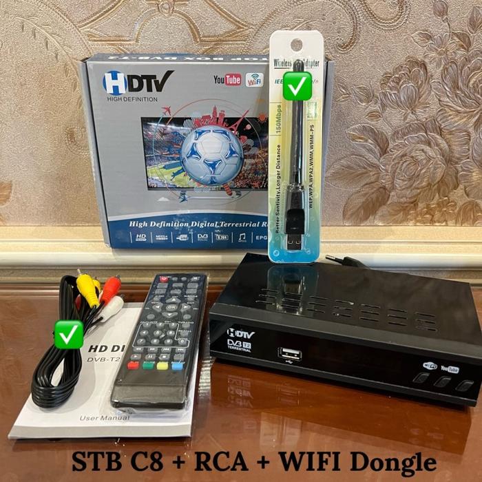 Gambar SET TOP BOX DIGITAL DVB T2 WIFI STB Antena SUPER HD - STB C8 + WIFI dari mix acc888 undefined Tokopedia
