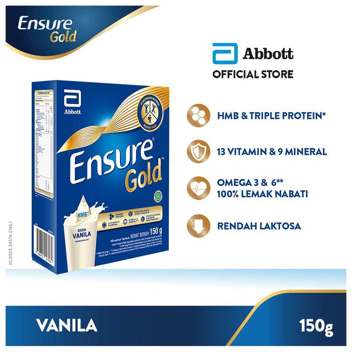 Gambar ensure gold vanilla 150 gr / Susu Ensure Gold Vanilla 150 gr dari Makin-Jaya88 undefined Tokopedia