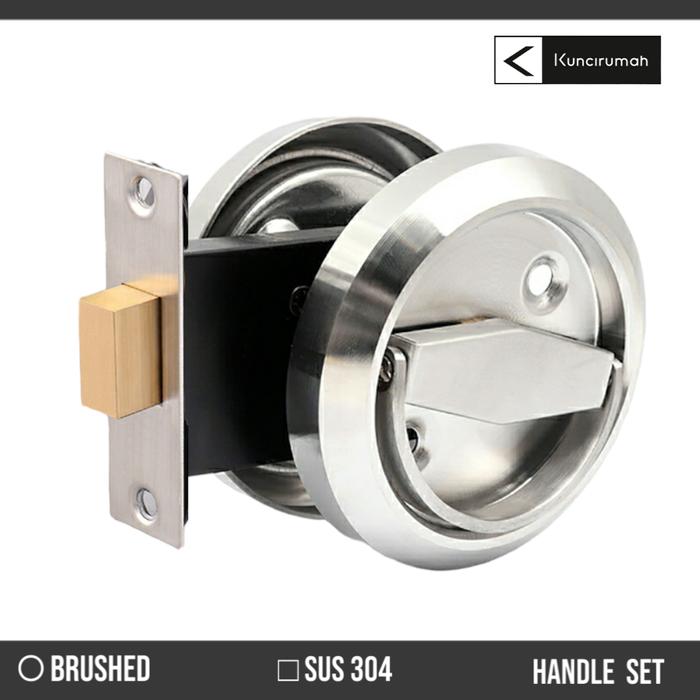 Gambar Invisible Hidden handle Lock / Kunci pintu kamar mandi - Brushed dari kuncirumah undefined Tokopedia