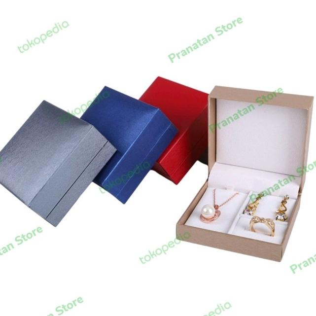 Gambar Kotak Tempat Set Perhiasan Kalung Gelang Anting Cincin Seserahan Nikah - Abu-abu dari Pranatan Store undefined Tokopedia