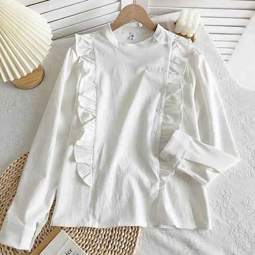 Gambar Baju Atasan Blouse Putih Wanita Kerja Fashion Korea Terbaru - White dari Feelisha undefined Tokopedia